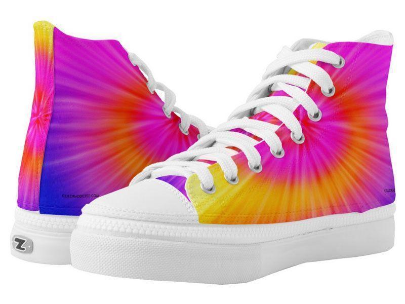 ZipZ High-Top Sneakers-TIE DYE ZipZ High-Top Sneakers-Rainbow Colors-from COLORADDICTED.COM-