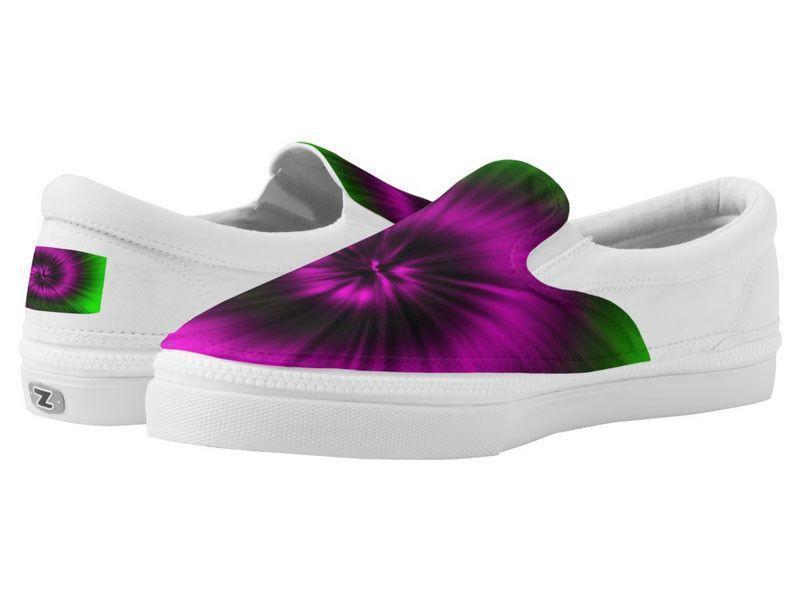 ZipZ Slip-On Sneakers-TIE DYE ZipZ Slip-On Sneakers-Magentas &amp; Greens-from COLORADDICTED.COM-