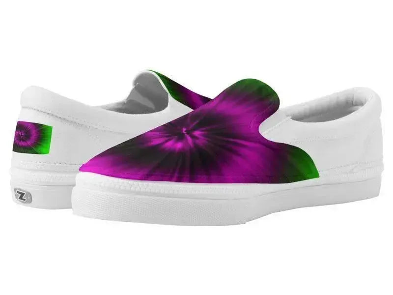 ZipZ Slip-On Sneakers-TIE DYE ZipZ Slip-On Sneakers-Magentas & Greens-from COLORADDICTED.COM-