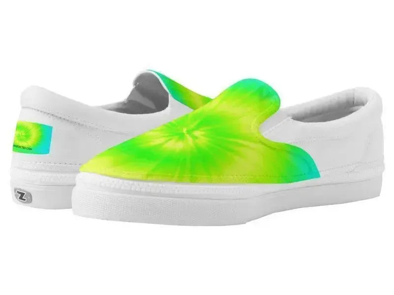 ZipZ Slip-On Sneakers-TIE DYE ZipZ Slip-On Sneakers-Yellows & Greens & Turquoise-from COLORADDICTED.COM-