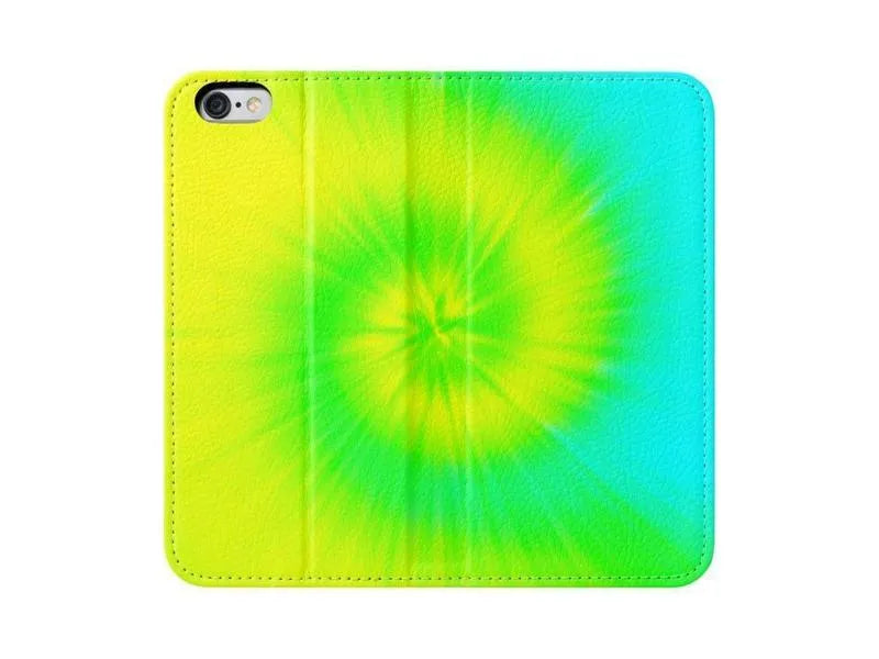 iPhone Wallets-TIE DYE iPhone Wallets-Yellows & Greens & Turquoise-from COLORADDICTED.COM-