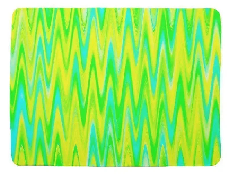 Baby Blankets-WAVY #1 Baby Blankets-Greens, Yellows & Light Blues-from COLORADDICTED.COM-