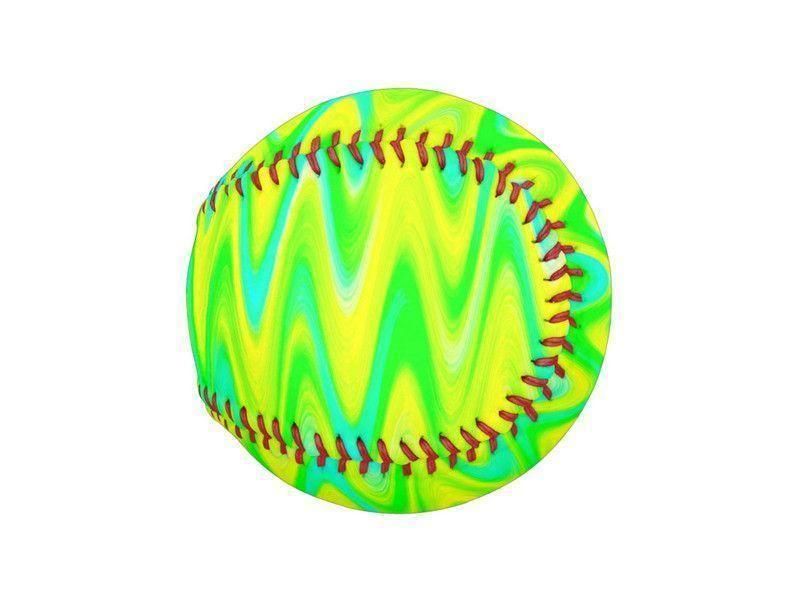 Baseballs-WAVY #1 Baseballs-Greens &amp; Yellows &amp; Light Blues-from COLORADDICTED.COM-