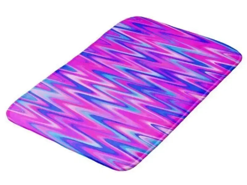 Bath Mats-WAVY #1 Bath Mats-Blues, Purples & Fuchsias-from COLORADDICTED.COM-