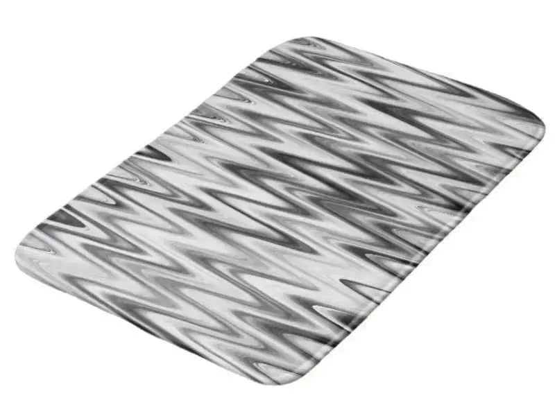Bath Mats-WAVY #1 Bath Mats-Grays & White-from COLORADDICTED.COM-