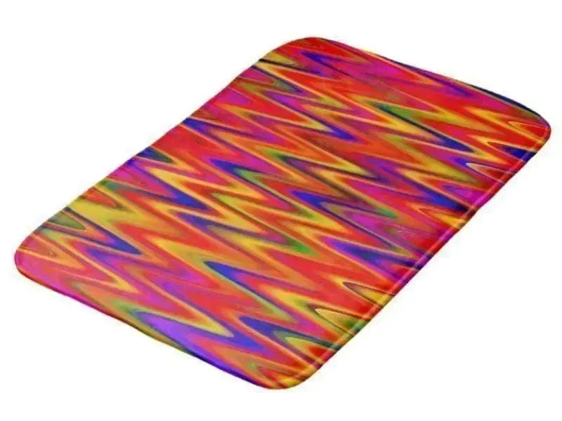 Bath Mats-WAVY #1 Bath Mats-Multicolor Bright-from COLORADDICTED.COM-