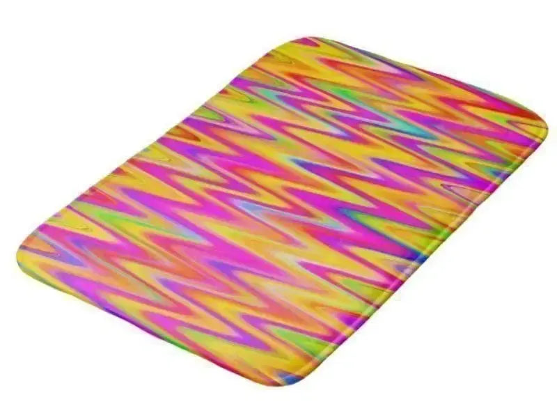 Bath Mats-WAVY #1 Bath Mats-Multicolor Light-from COLORADDICTED.COM-
