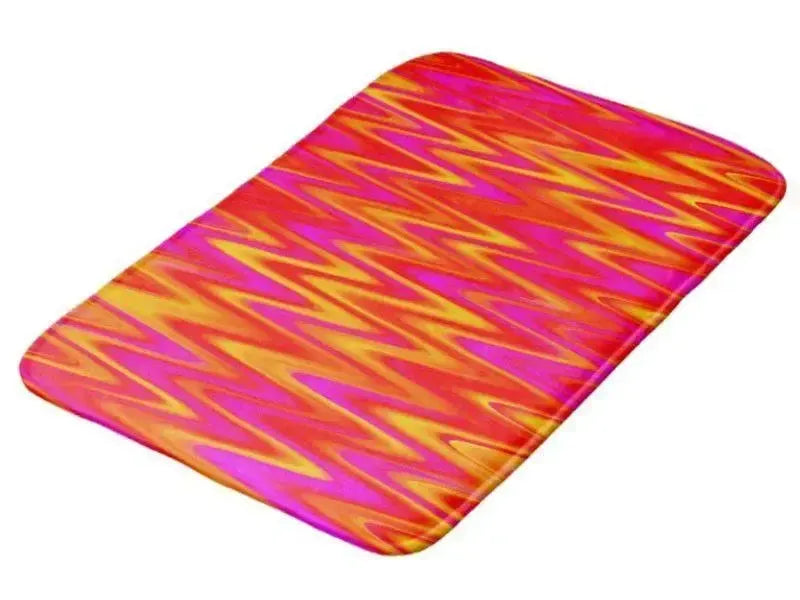 Bath Mats-WAVY #1 Bath Mats-Reds, Oranges, Yellows & Fuchsias-from COLORADDICTED.COM-