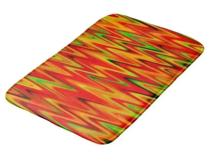 Bath Mats-WAVY #1 Bath Mats-Reds, Oranges, Yellows & Greens-from COLORADDICTED.COM-
