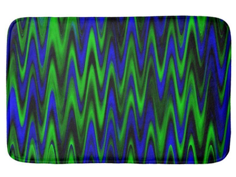 Bath Mats-WAVY #1 Bath Mats-Blues & Greens-from COLORADDICTED.COM-