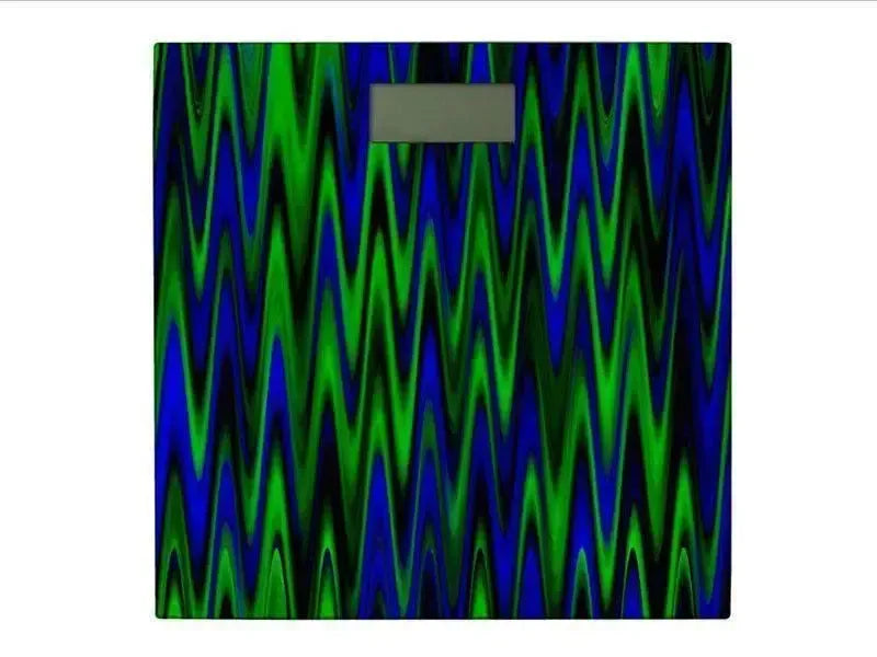 Bathroom Scales-WAVY #1 Bathroom Scales-Blues & Greens-from COLORADDICTED.COM-