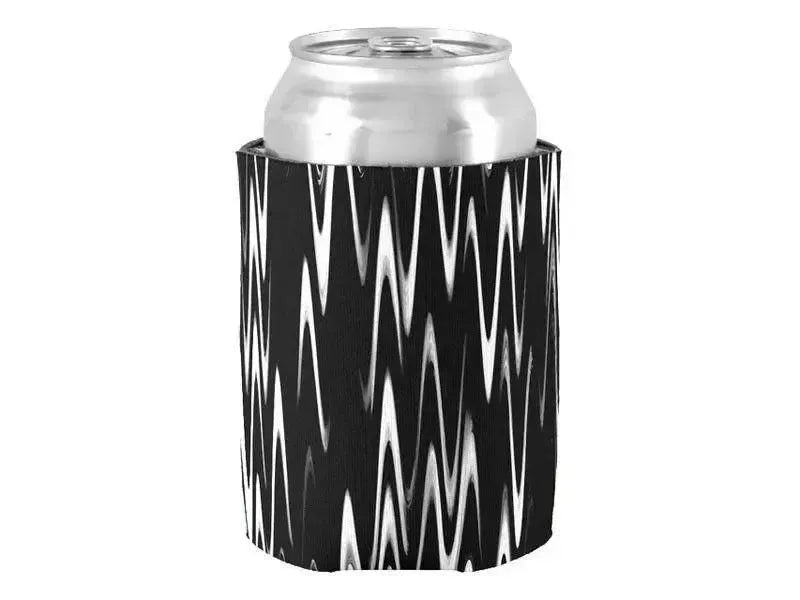 Can Cooler Sleeves – Can Koozies-WAVY #1 Bottle & Can Cooler Sleeves – Bottle & Can Koozies-Black & White-from COLORADDICTED.COM-