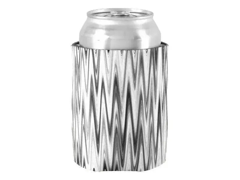 Can Cooler Sleeves – Can Koozies-WAVY #1 Bottle & Can Cooler Sleeves – Bottle & Can Koozies-Grays & White-from COLORADDICTED.COM-