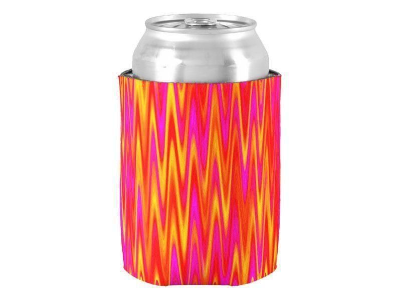 Can Cooler Sleeves – Can Koozies-WAVY #1 Bottle &amp; Can Cooler Sleeves – Bottle &amp; Can Koozies-Reds &amp; Oranges &amp; Yellows &amp; Fuchsias-from COLORADDICTED.COM-