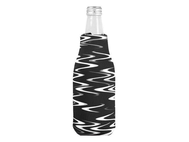 Bottle Cooler Sleeves – Bottle Koozies-WAVY #1 Bottle Cooler Sleeves – Bottle Koozies-Black &amp; White-from COLORADDICTED.COM-