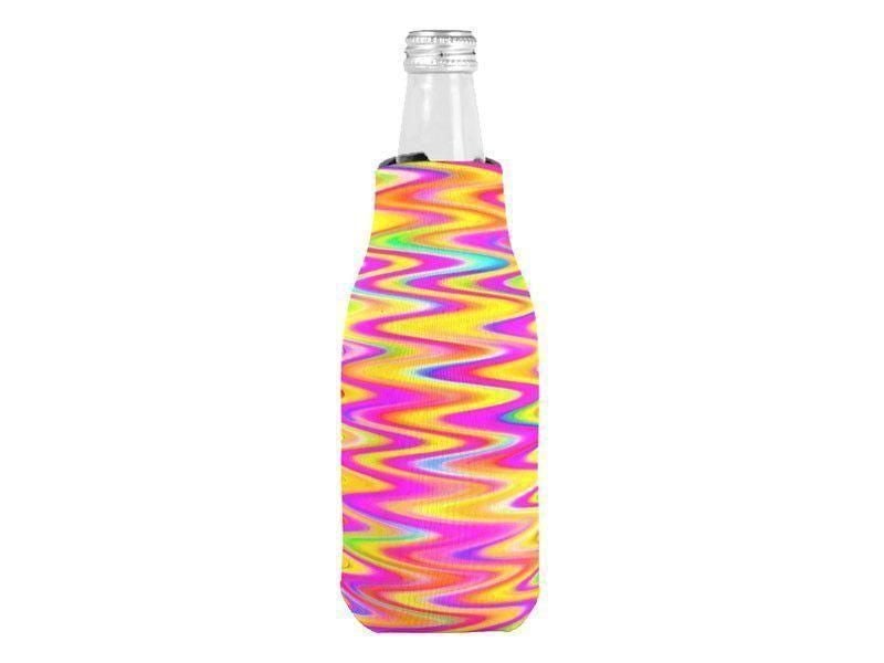 Bottle Cooler Sleeves – Bottle Koozies-WAVY #1 Bottle Cooler Sleeves – Bottle Koozies-Multicolor Light-from COLORADDICTED.COM-