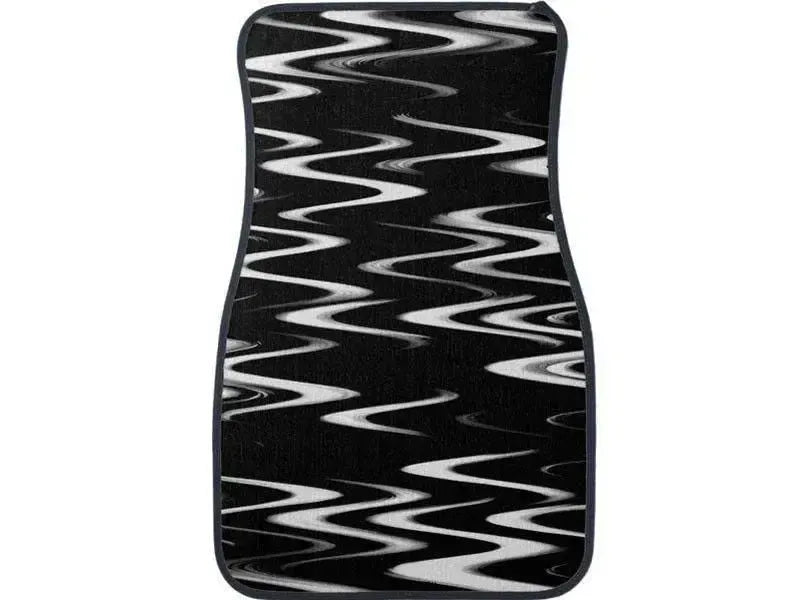 Car Mats-WAVY #1 Car Mats Sets-Black & White-from COLORADDICTED.COM-