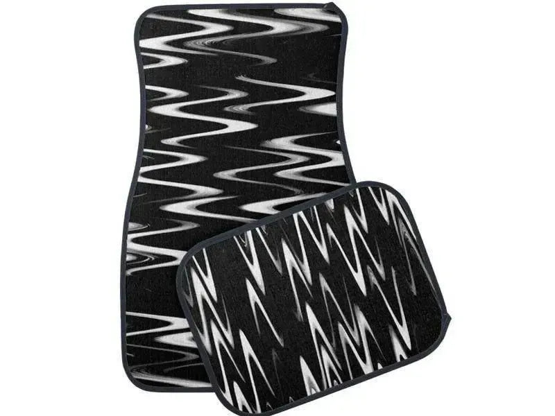Car Mats-WAVY #1 Car Mats Sets-Black & White-from COLORADDICTED.COM-