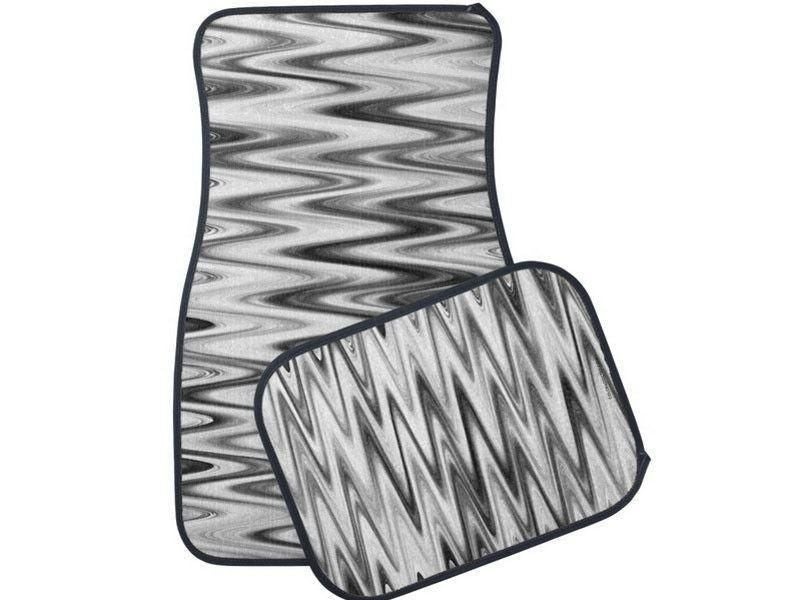 Car Mats-WAVY #1 Car Mats Sets-Grays & White-from COLORADDICTED.COM-