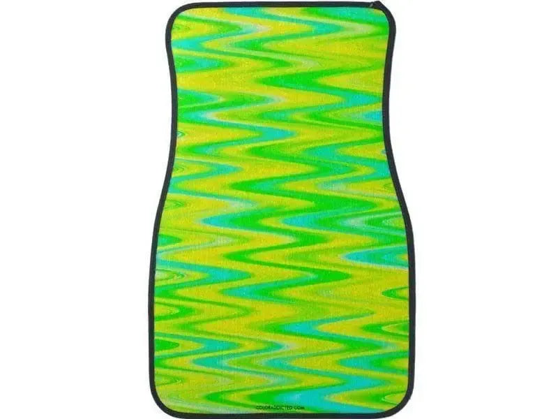Car Mats-WAVY #1 Car Mats Sets-Greens & Yellows & Light Blues-from COLORADDICTED.COM-