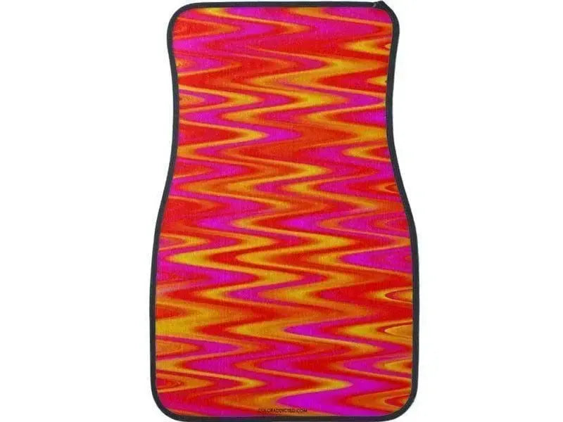 Car Mats-WAVY #1 Car Mats Sets-Reds & Oranges & Yellows & Fuchsias-from COLORADDICTED.COM-