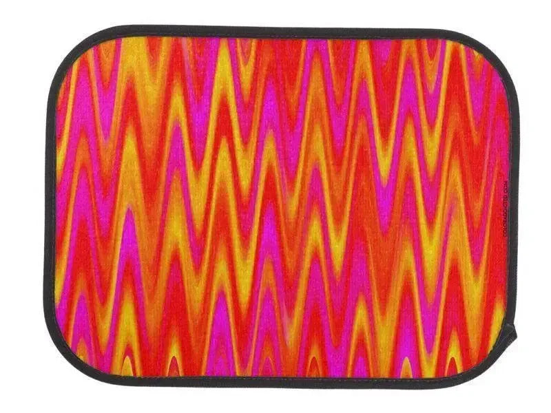 Car Mats-WAVY #1 Car Mats Sets-Reds & Oranges & Yellows & Fuchsias-from COLORADDICTED.COM-