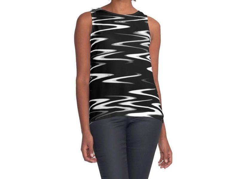 Contrast Tanks-WAVY #1 Contrast Tanks-Black &amp; White-from COLORADDICTED.COM-