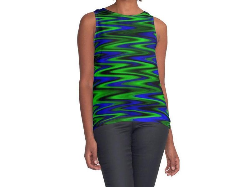 Contrast Tanks-WAVY #1 Contrast Tanks-Blues &amp; Greens-from COLORADDICTED.COM-
