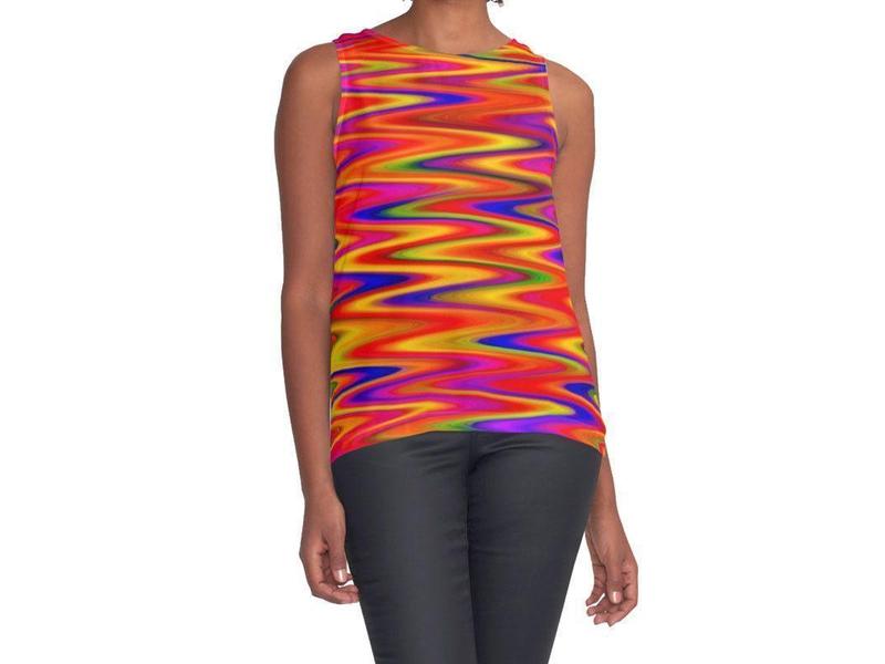 Contrast Tanks-WAVY #1 Contrast Tanks-Multicolor Bright-from COLORADDICTED.COM-