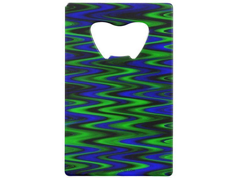 Credit Card Bottle Openers-WAVY #1 Credit Card Bottle Openers-Blues &amp; Greens-from COLORADDICTED.COM-