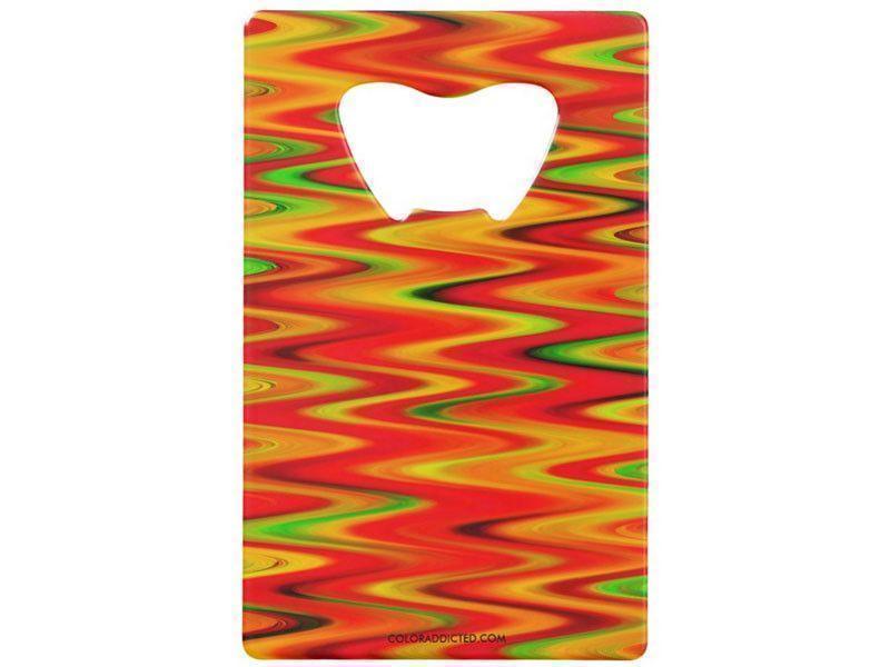 Credit Card Bottle Openers-WAVY #1 Credit Card Bottle Openers-Reds, Oranges, Yellows &amp; Greens-from COLORADDICTED.COM-