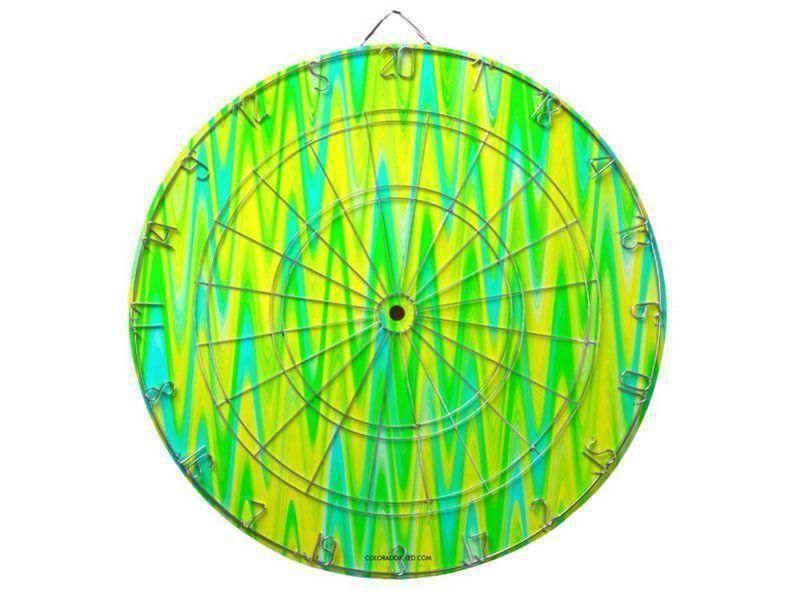 Dartboards-WAVY #1 Dartboards (includes 6 Darts)-Greens &amp; Yellows &amp; Light Blues-from COLORADDICTED.COM-