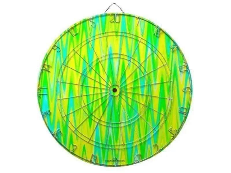 Dartboards-WAVY #1 Dartboards (includes 6 Darts)-Greens & Yellows & Light Blues-from COLORADDICTED.COM-