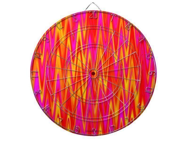 Dartboards-WAVY #1 Dartboards (includes 6 Darts)-Reds &amp; Oranges &amp; Yellows &amp; Fuchsias-from COLORADDICTED.COM-