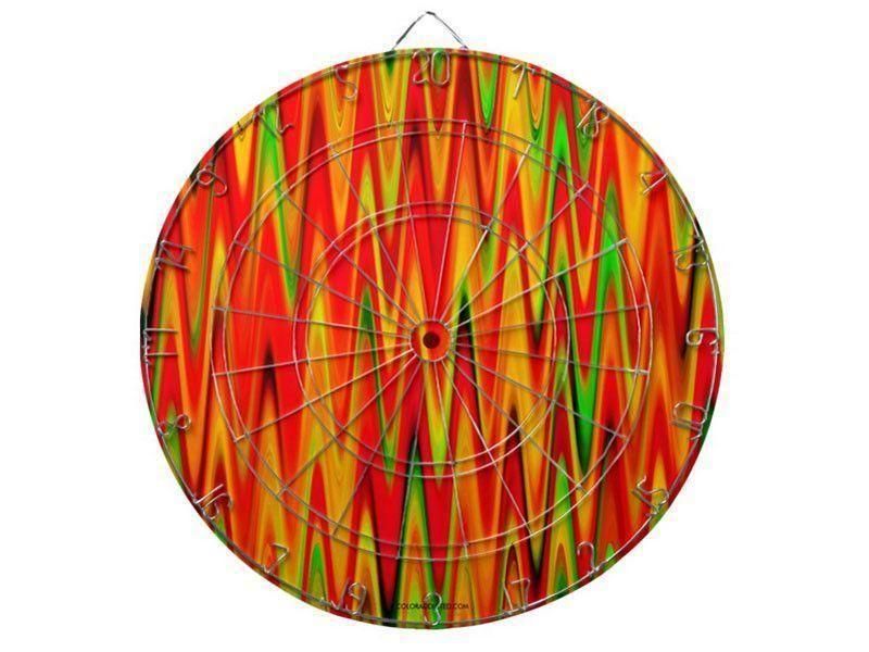 Dartboards-WAVY #1 Dartboards (includes 6 Darts)-Reds &amp; Oranges &amp; Yellows &amp; Greens-from COLORADDICTED.COM-