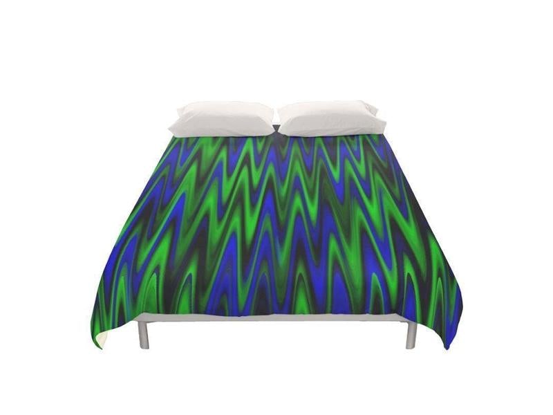 Duvet Covers-WAVY #1 Duvet Covers-Blues &amp; Greens-from COLORADDICTED.COM-