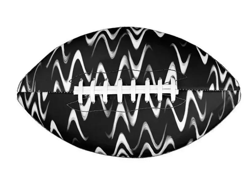 Footballs-WAVY #1 Footballs & Mini Footballs-Black & White-from COLORADDICTED.COM-