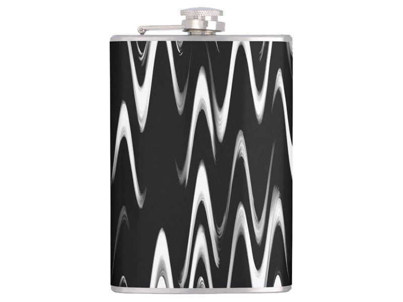 Hip Flasks-WAVY #1 Hip Flasks-Black &amp; White-from COLORADDICTED.COM-