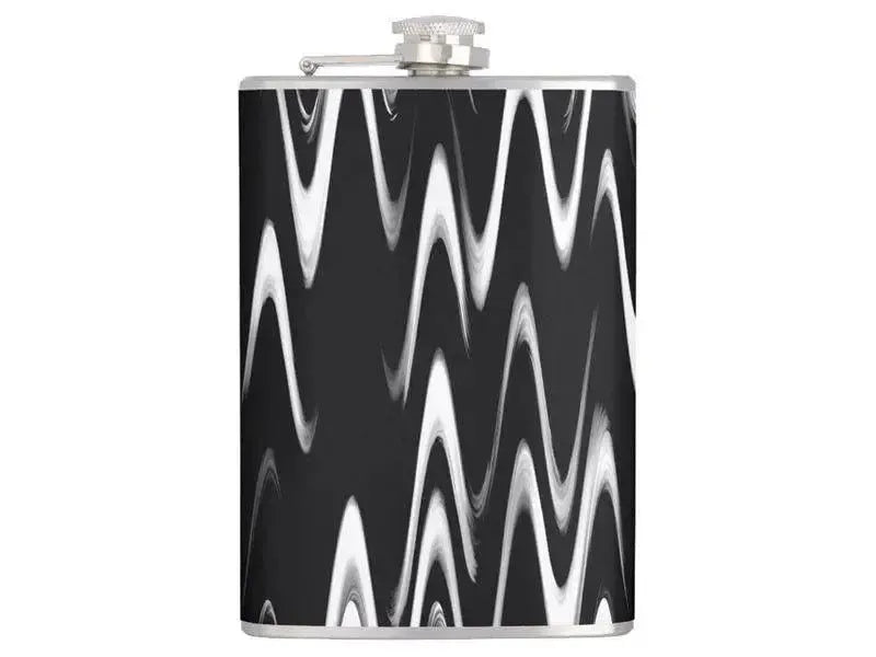 Hip Flasks-WAVY #1 Hip Flasks-Black & White-from COLORADDICTED.COM-