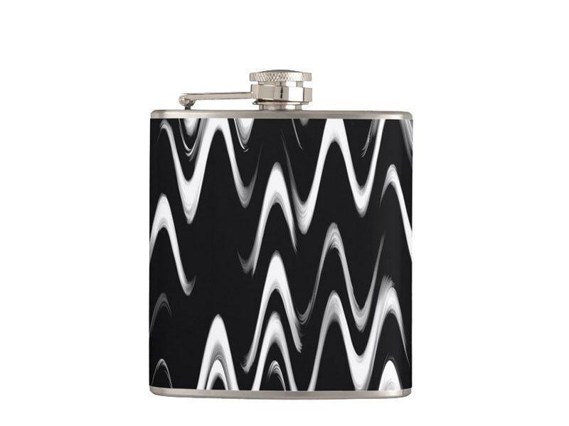 Hip Flasks-WAVY #1 Hip Flasks-Black &amp; White-from COLORADDICTED.COM-