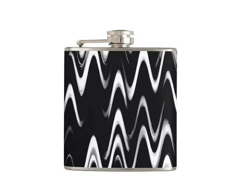 Hip Flasks-WAVY #1 Hip Flasks-Black & White-from COLORADDICTED.COM-