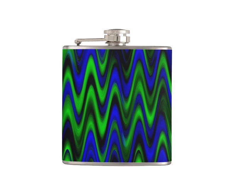 Hip Flasks-WAVY #1 Hip Flasks-Blues &amp; Greens-from COLORADDICTED.COM-