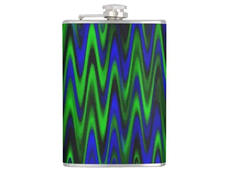 Hip Flasks-WAVY #1 Hip Flasks-Blues & Greens-from COLORADDICTED.COM-