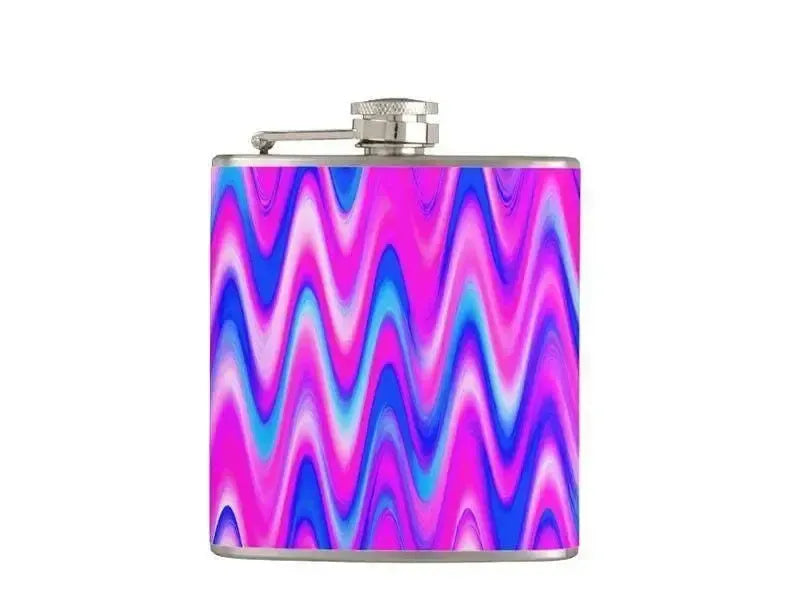 Hip Flasks-WAVY #1 Hip Flasks-Blues & Purples & Fuchsias-from COLORADDICTED.COM-