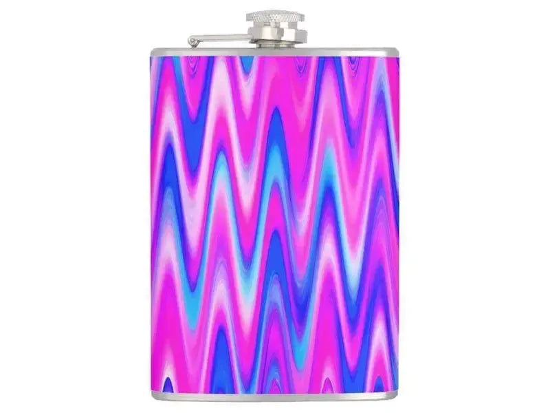 Hip Flasks-WAVY #1 Hip Flasks-Blues & Purples & Fuchsias-from COLORADDICTED.COM-