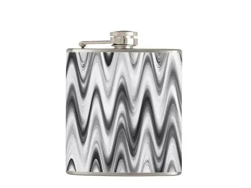 Hip Flasks-WAVY #1 Hip Flasks-Grays & White-from COLORADDICTED.COM-