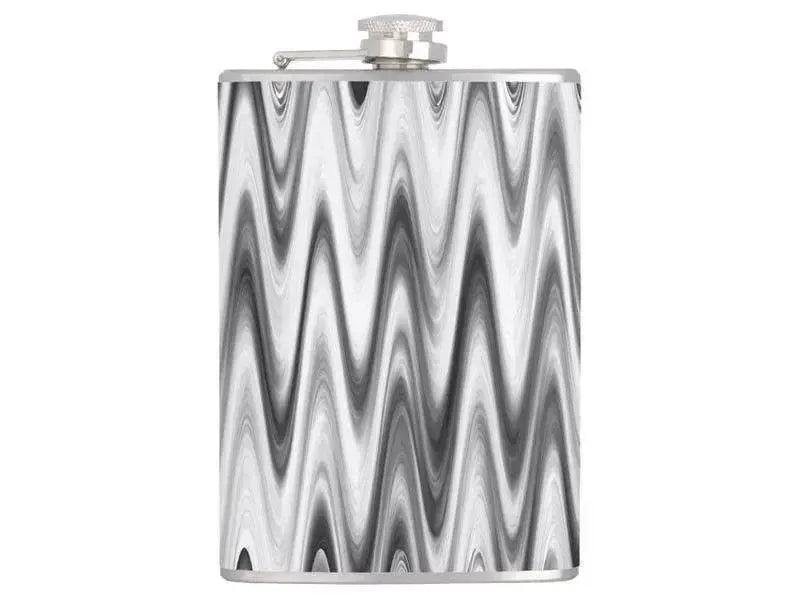 Hip Flasks-WAVY #1 Hip Flasks-Grays & White-from COLORADDICTED.COM-