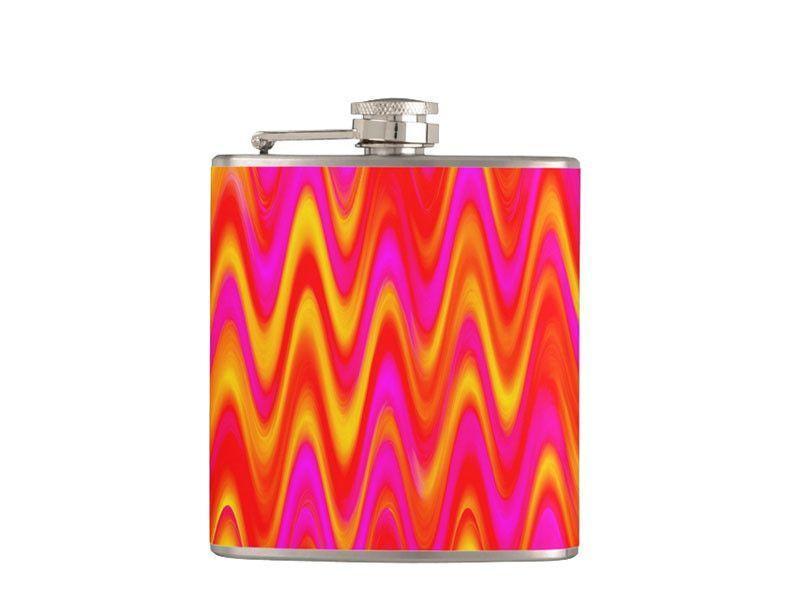 Hip Flasks-WAVY #1 Hip Flasks-Reds &amp; Oranges &amp; Yellows &amp; Fuchsias-from COLORADDICTED.COM-