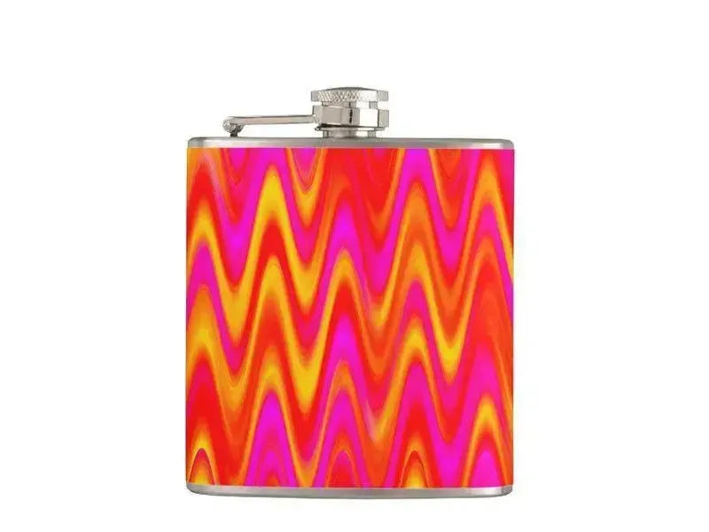 Hip Flasks-WAVY #1 Hip Flasks-Reds & Oranges & Yellows & Fuchsias-from COLORADDICTED.COM-