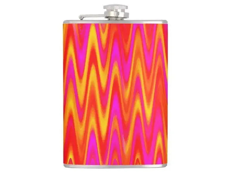 Hip Flasks-WAVY #1 Hip Flasks-Reds & Oranges & Yellows & Fuchsias-from COLORADDICTED.COM-